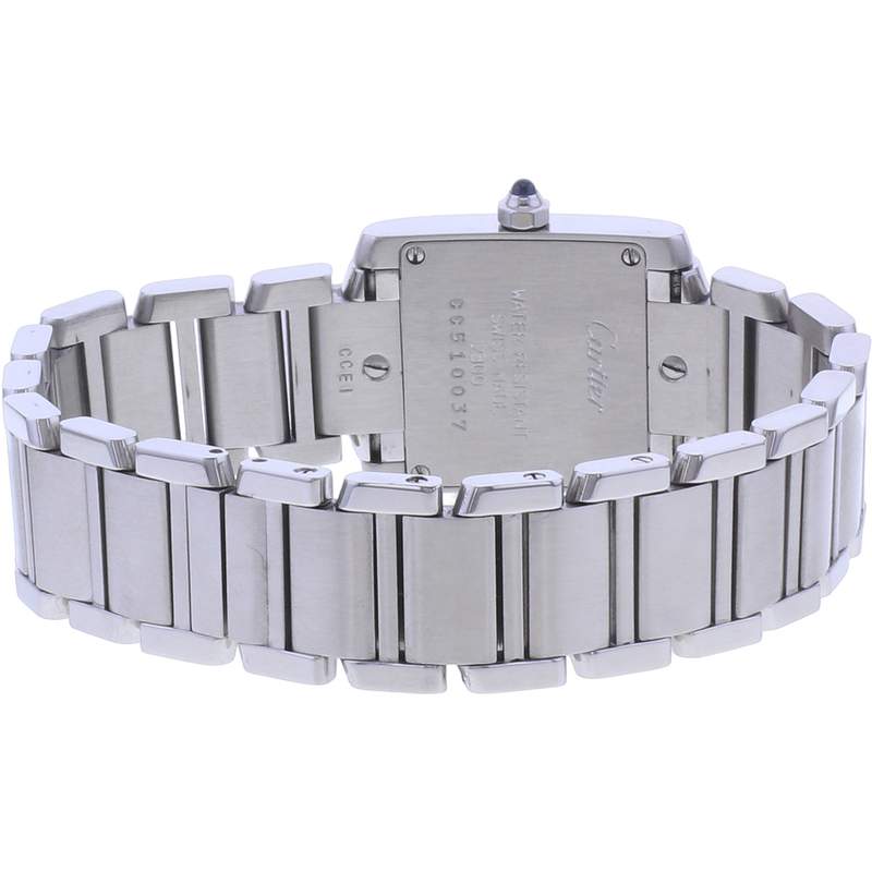 Montre d'occasion CARTIER Tank Française Mini femme quartz bracelet acier - vue 3
