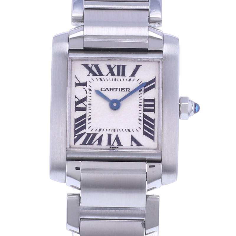 Montre d'occasion CARTIER Tank Française Mini femme quartz bracelet acier - vue D1