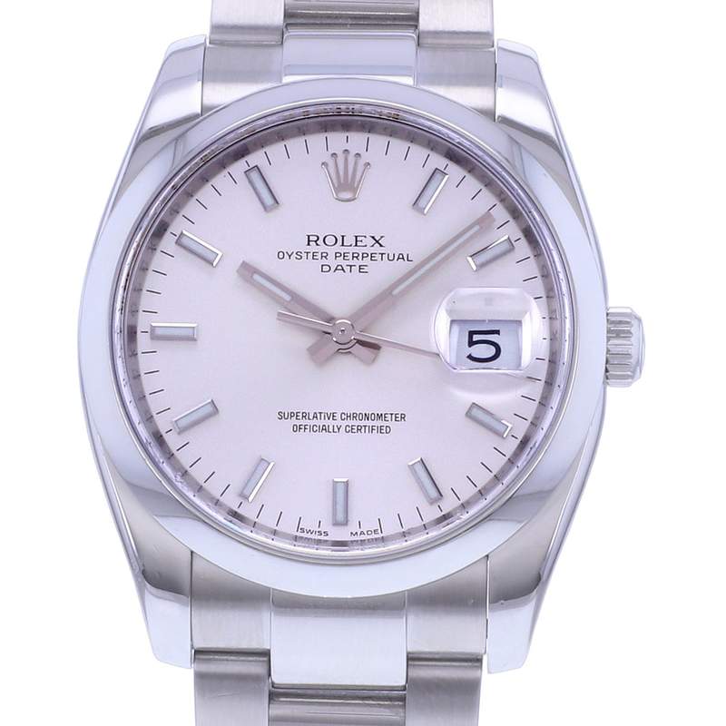 Montre d'occasion ROLEX Oyster Perpetual Date mixte mouvement automatique certifié (cosc) bracelet acier - vue D1
