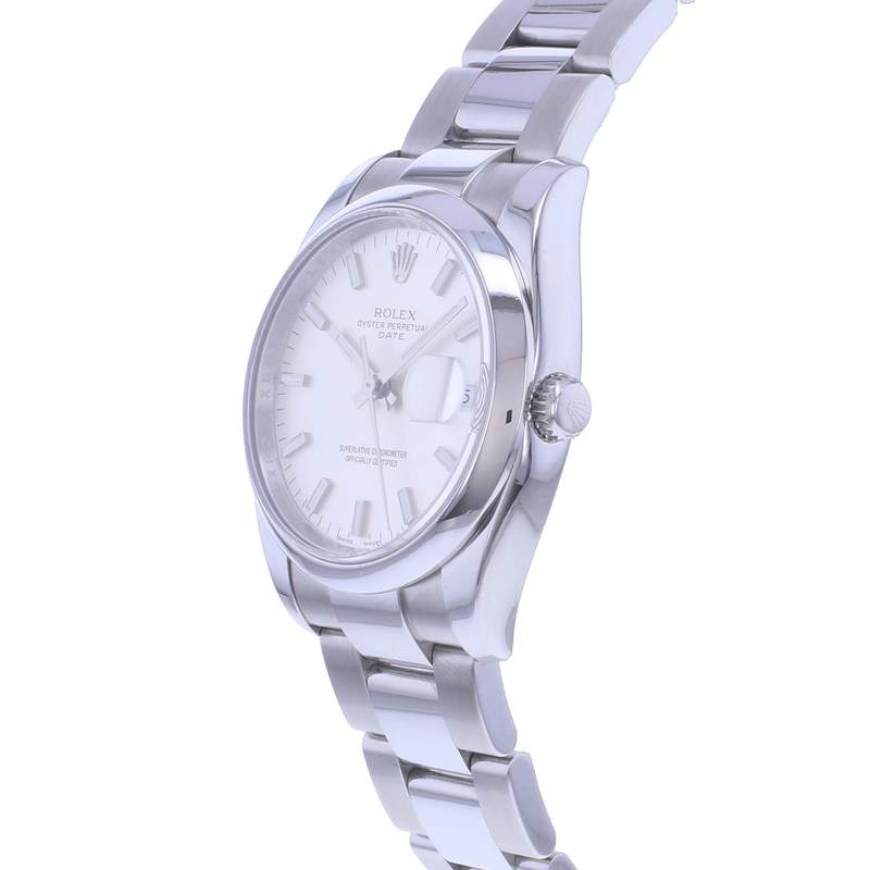 Montre d'occasion ROLEX Oyster Perpetual Date mixte mouvement automatique certifié (cosc) bracelet acier - vue D2