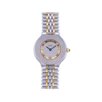 Montre d'occasion CARTIER Must 21 femme quartz bracelet acier et plaqué or