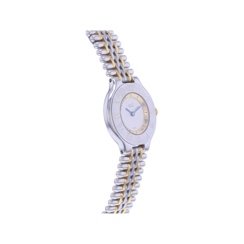 Montre d'occasion CARTIER Must 21 femme quartz bracelet acier et plaqué or - vue 2