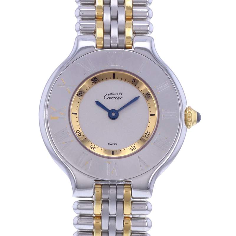 Montre d'occasion CARTIER Must 21 femme quartz bracelet acier et plaqué or - vue D1