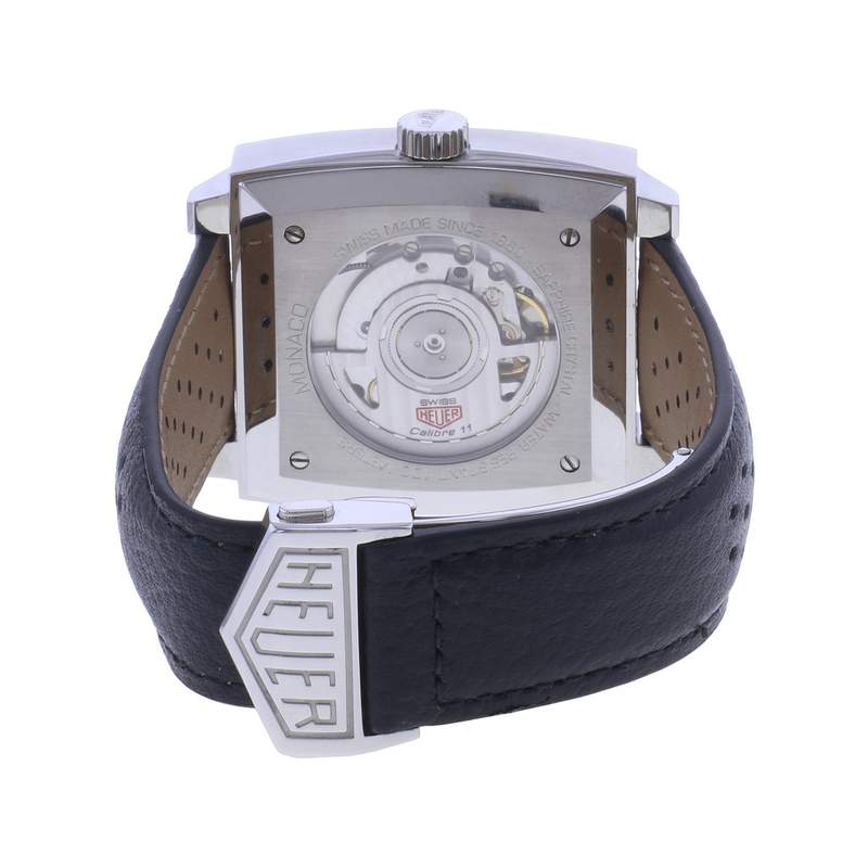 Montre d'occasion TAG HEUER Monaco Calibre 11 Steve McQueen homme automatique bracelet cuir cresus - vue 3