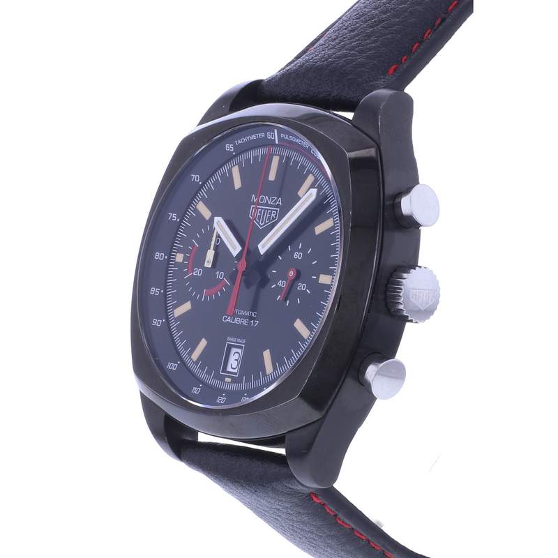 Montre d'occasion TAG HEUER Monza homme automatique bracelet cuir - vue D2