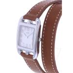 Montre d'occasion HERMES Cape Cod femme quartz bracelet cuir cresus - vue D2
