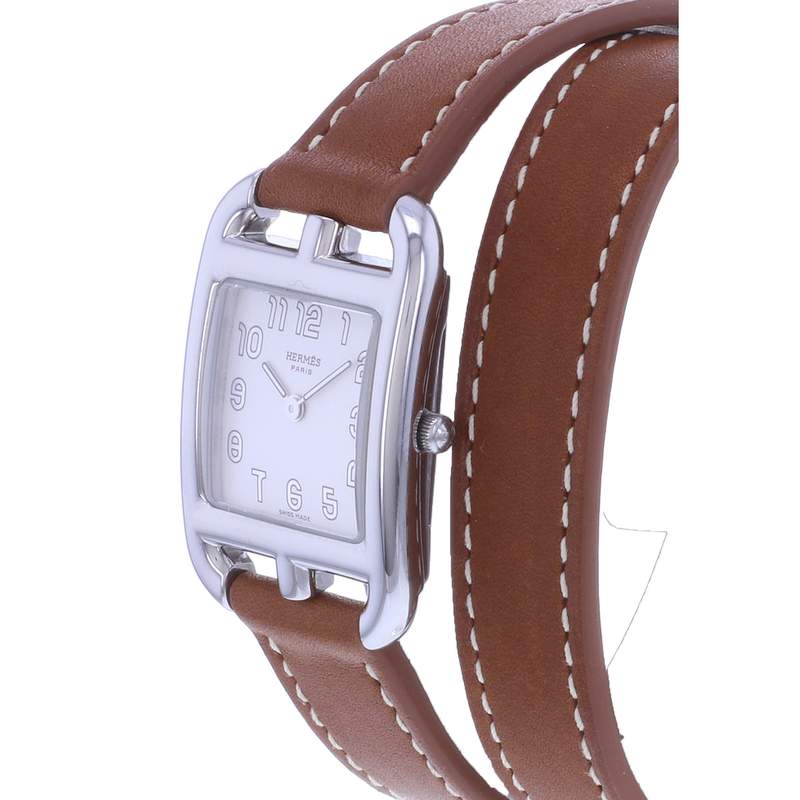 Montre d'occasion HERMES Cape Cod femme quartz bracelet cuir cresus - vue D2
