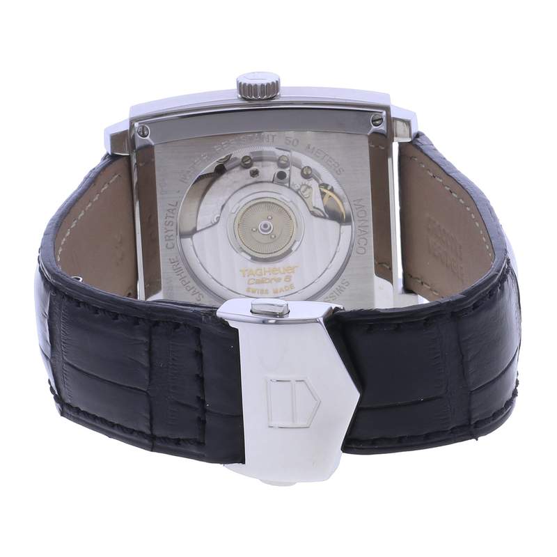 Montre d'occasion TAG HEUER Monaco homme automatique bracelet cuir cresus - vue 3