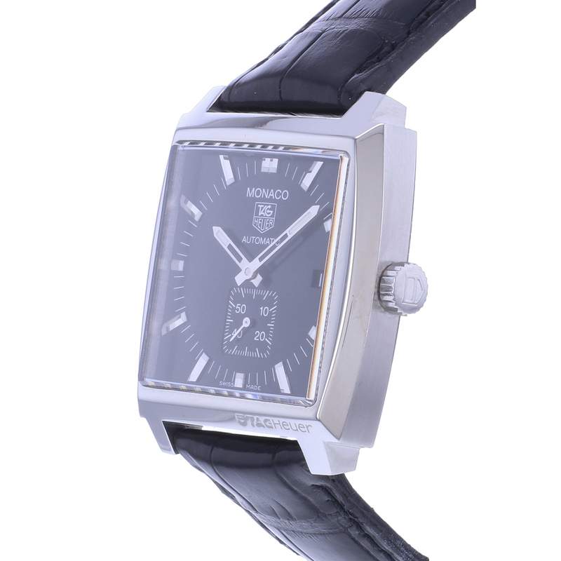 Montre d'occasion TAG HEUER Monaco homme automatique bracelet cuir cresus - vue D2