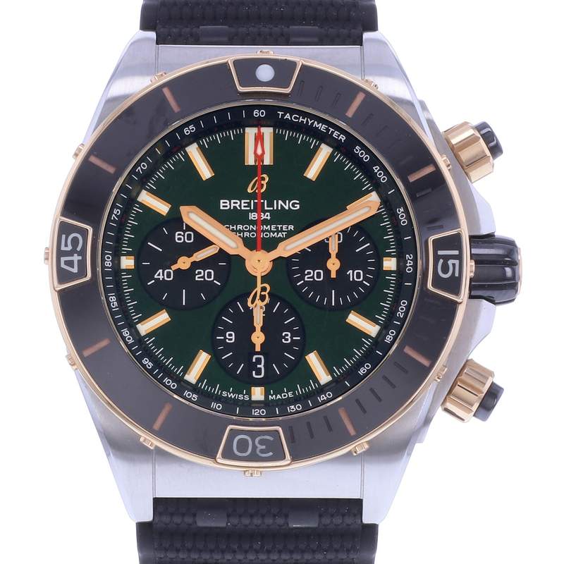 Montre d'occasion BREITLING Chronomat B01-44 homme mouvement automatique certifié (cosc) bracelet caoutchouc - vue D1