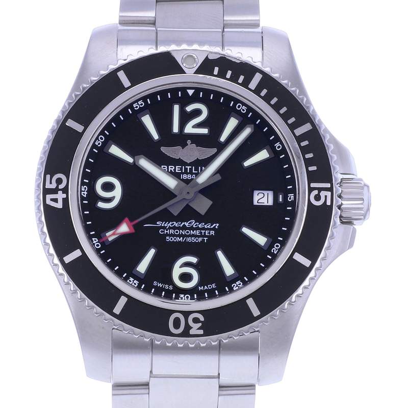 Montre d'occasion BREITLING SuperOcean Automatic homme mouvement automatique certifié (cosc) bracelet acier - vue D1