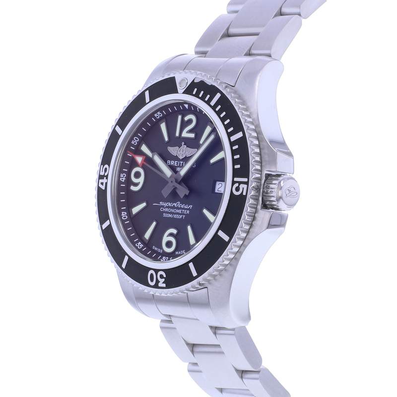 Montre d'occasion BREITLING SuperOcean Automatic homme mouvement automatique certifié (cosc) bracelet acier - vue D2
