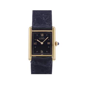 Montre d'occasion CARTIER Tank Must Vermeil mixte quartz bracelet cuir cresus