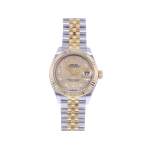 Montre d'occasion ROLEX DateJust Lady Index diamants femme mouvement automatique certifié (cosc) bracelet or jaune 750/000 et acier - vue 1