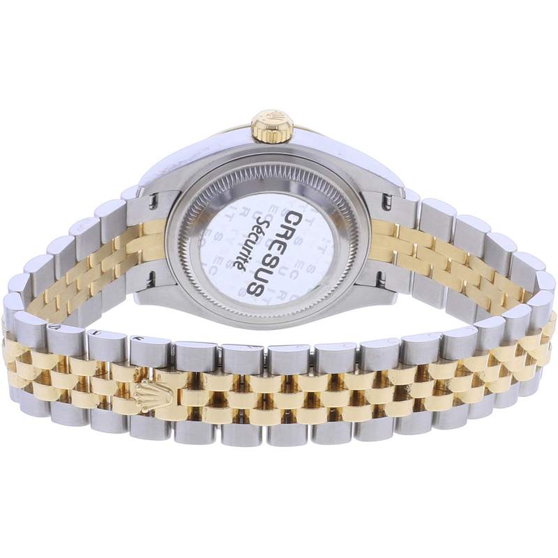 Montre d'occasion ROLEX DateJust Lady Index diamants femme mouvement automatique certifié (cosc) bracelet or jaune 750/000 et acier - vue 3