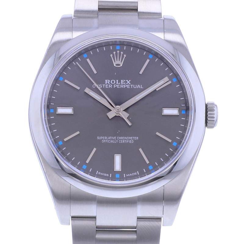 Montre d'occasion ROLEX Oyster Perpetual homme mouvement automatique certifié (cosc) bracelet acier - vue D1