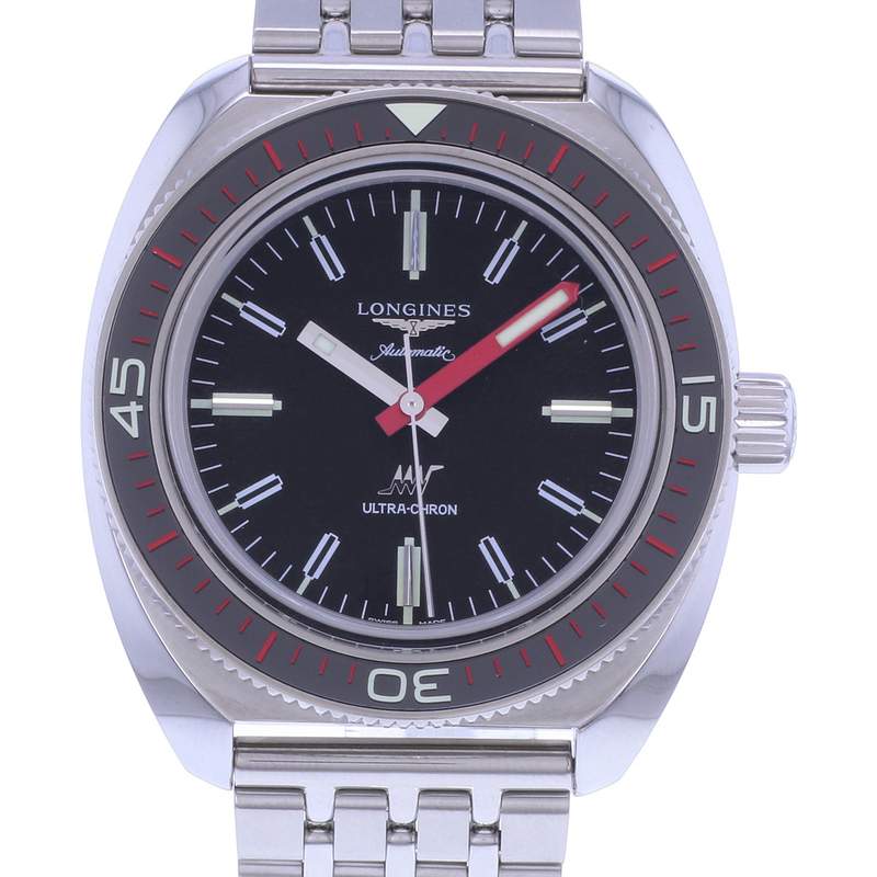 Montre d'occasion LONGINES Ultra-Chron homme mouvement automatique certifié (cosc) bracelet acier - vue D1