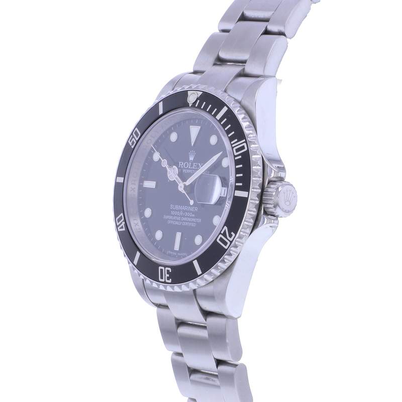Montre d'occasion ROLEX Submariner Date homme mouvement automatique certifié (cosc) bracelet acier - vue D2