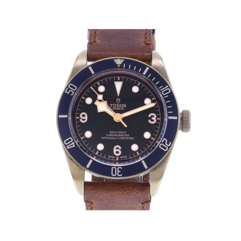 Montre d'occasion TUDOR Black Bay Bronze Edition Bucherer homme mouvement automatique certifié (cosc) bracelet cuir d'origine - vue 1