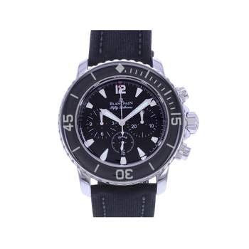Montre d'occasion BLANCPAIN Fifty Fathoms Chronographe Flyback homme automatique bracelet textile