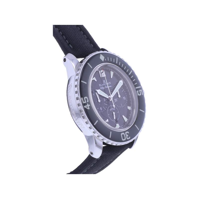 Montre d'occasion BLANCPAIN Fifty Fathoms Chronographe Flyback homme automatique bracelet textile - vue 2