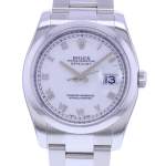 Montre d'occasion ROLEX DateJust 36 mixte mouvement automatique certifié (cosc) bracelet acier - vue D1