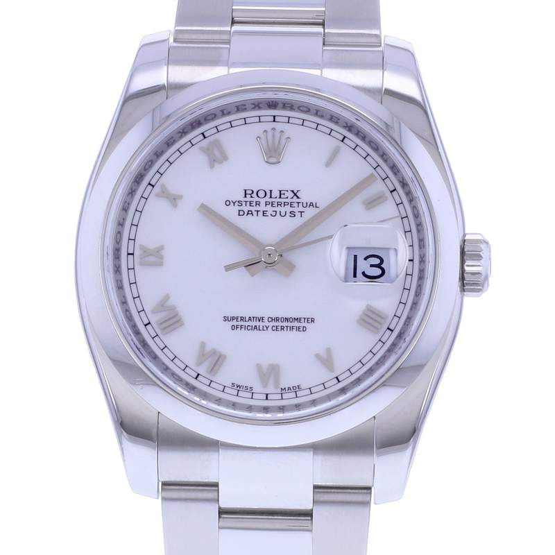 Montre d'occasion ROLEX DateJust 36 mixte mouvement automatique certifié (cosc) bracelet acier - vue D1