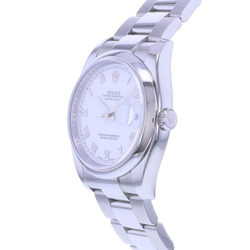 Montre d'occasion ROLEX DateJust 36 mixte mouvement automatique certifié (cosc) bracelet acier - vue D2