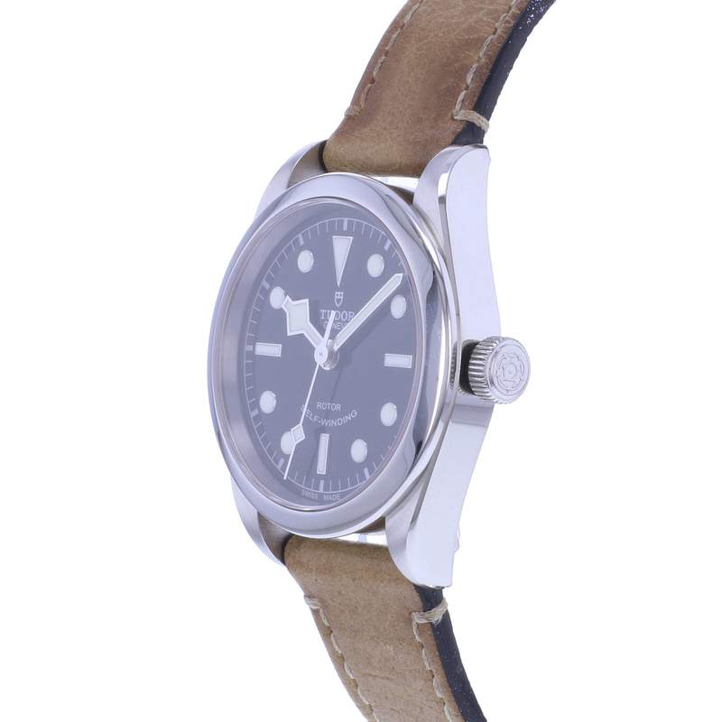 Montre d'occasion TUDOR Black Bay 36 homme automatique bracelet cuir - vue D2