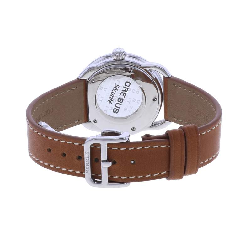 Montre d'occasion HERMES Arceau femme automatique bracelet cuir cresus - vue 3