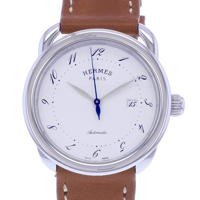 Montre d'occasion HERMES Arceau femme automatique bracelet cuir cresus - vue D1