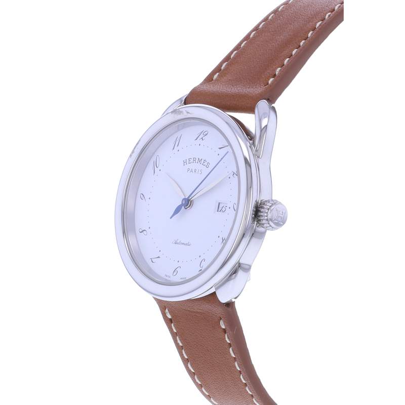 Montre d'occasion HERMES Arceau femme automatique bracelet cuir cresus - vue D2