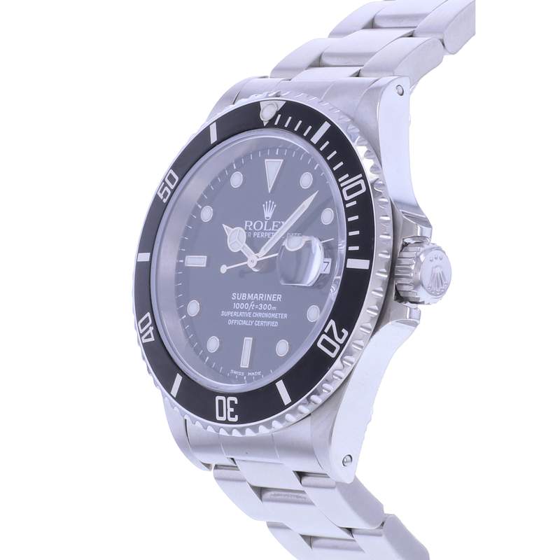 Montre d'occasion ROLEX Submariner Date homme mouvement automatique certifié (cosc) bracelet acier - vue D2
