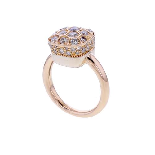 SOLITAIRE D'OCCASION POMELLATO NUDO OR ROSE DIAMANT